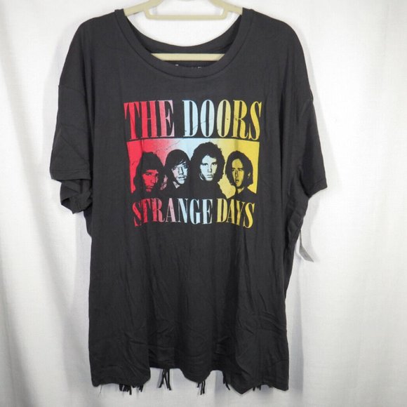 Torrid Plus 2X The Doors Relaxed Fit Fringe Back Cotton Blend T-Shirt - Picture 2 of 8